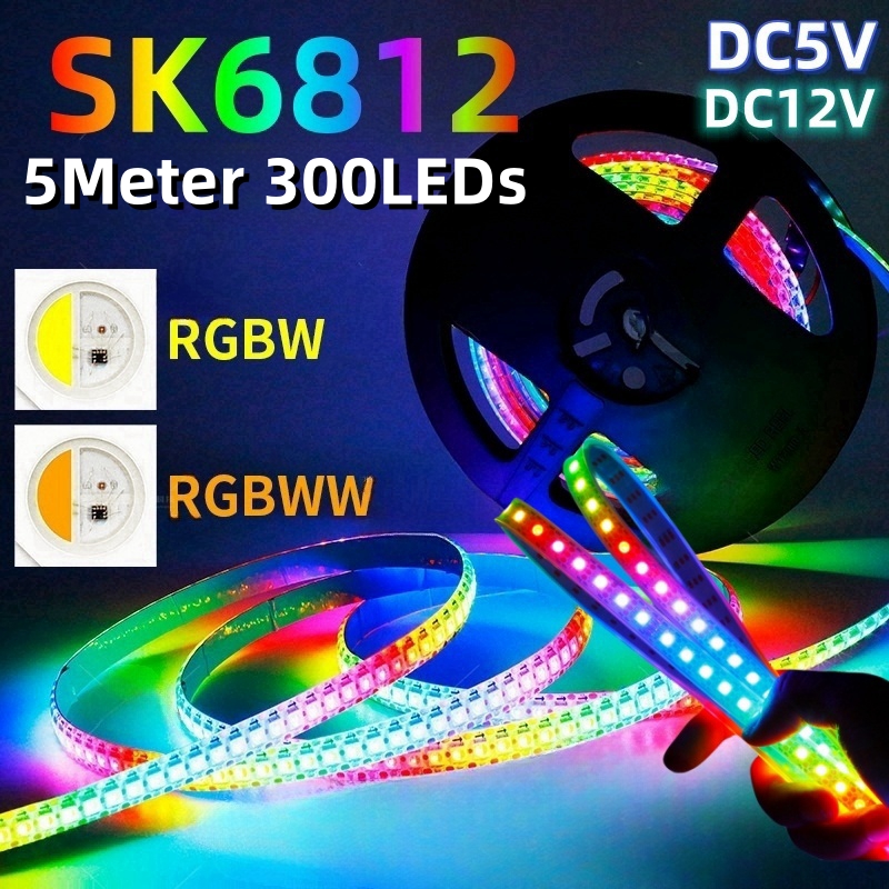 Smart Home Living Room - 5m inteligente dc5v/12v sk6812 conduziu a