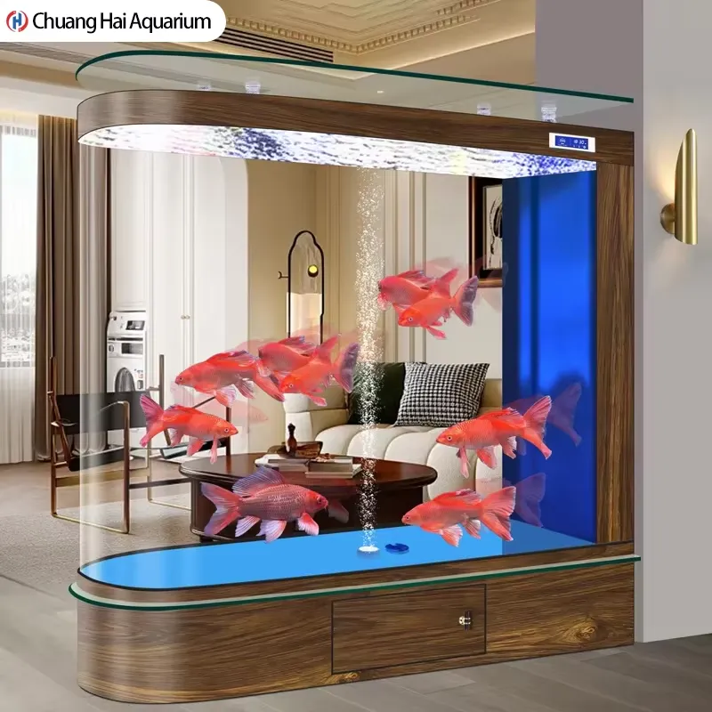 Smart Home Living Room - Aquário de Chão Integrado Inteligente de