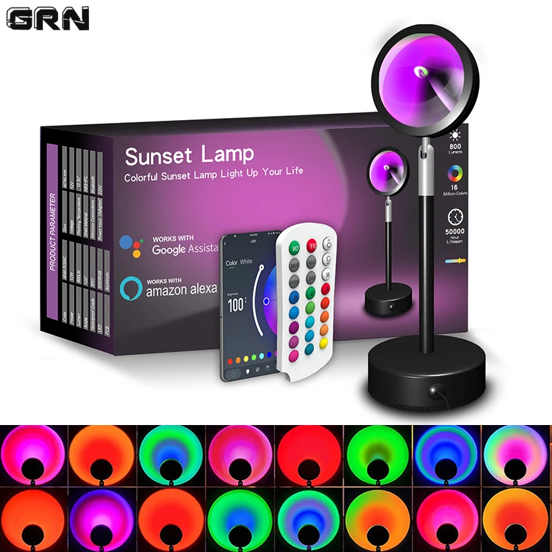 Smart Home Network - Smart LED Sunset Lamp, Lâmpadas Coloridas