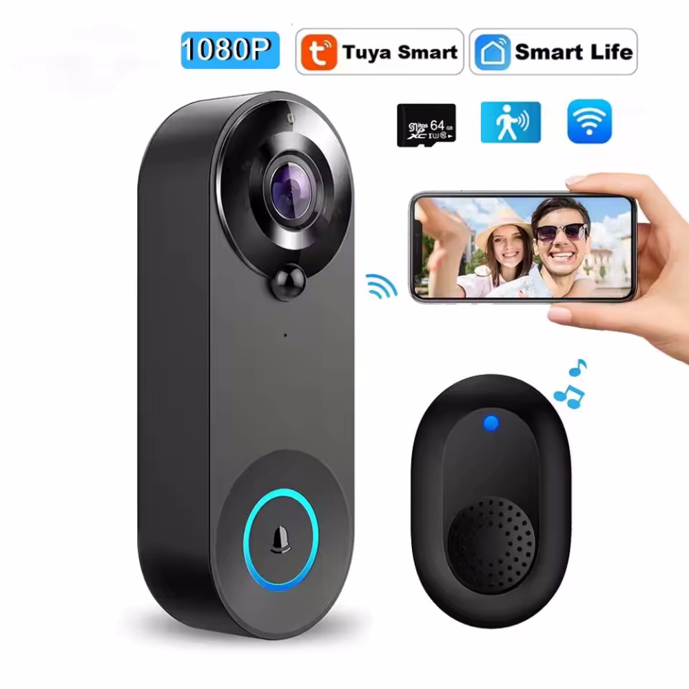Smart Home Video Doorphone Ezviz - Tuya 1080p sem fio wi fi