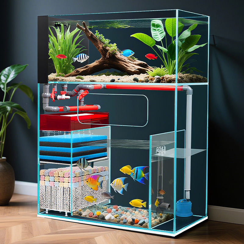 Smart Home Living Room - Aquário Moderno Inteligente de Vidro Ultra