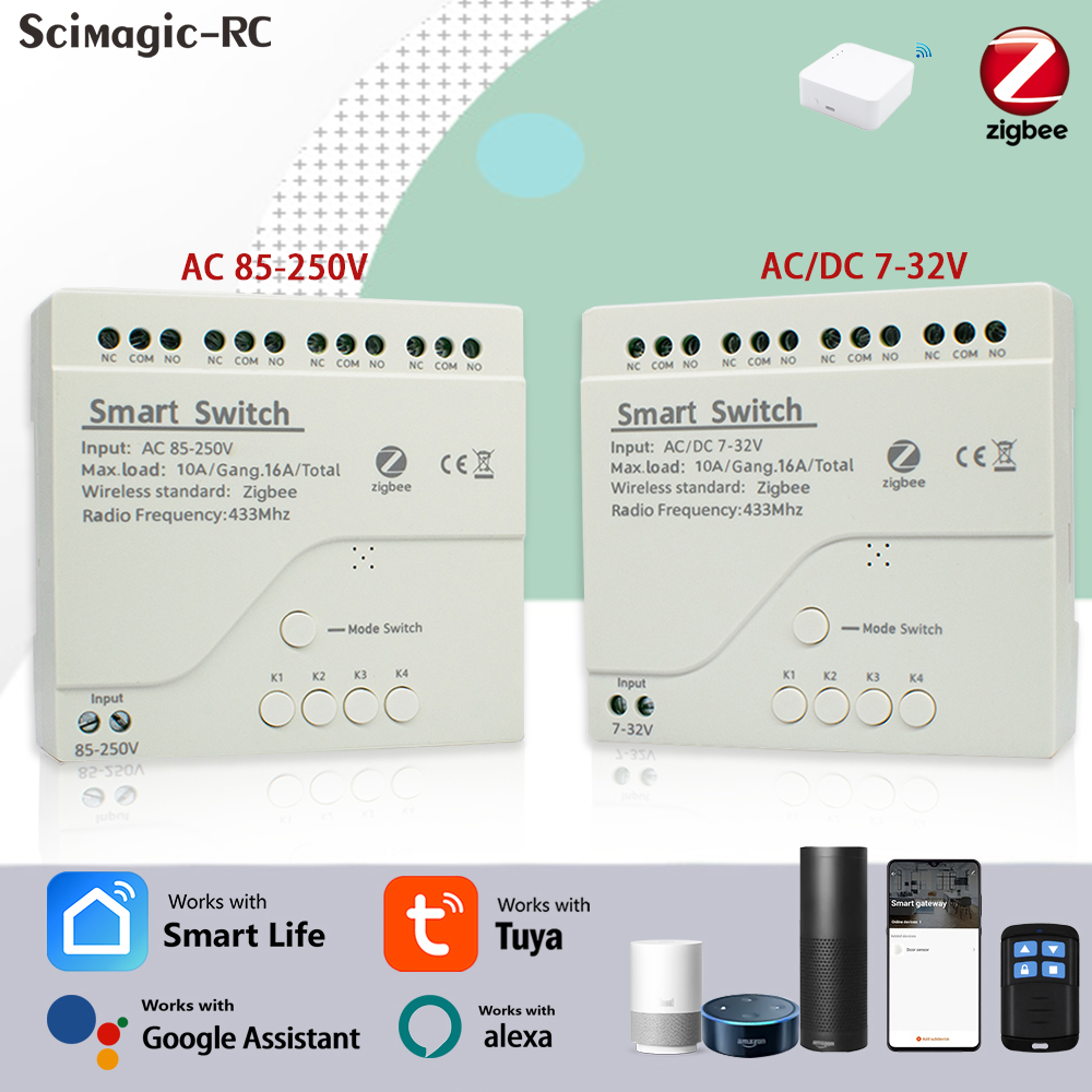 Smart Home Ac - 4ch zigbee tuya casa inteligente módulo