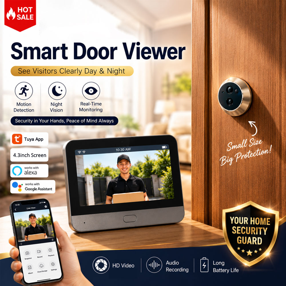 Smart Home Video Doorphone Ezviz - Câmera de Porta Inteligente Tuya 5MP,