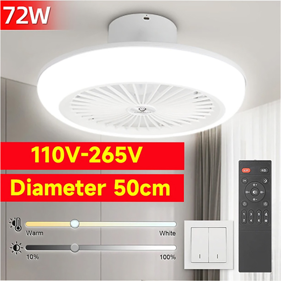 Smart Home Living Room - Ventilador de teto 72W Luz de