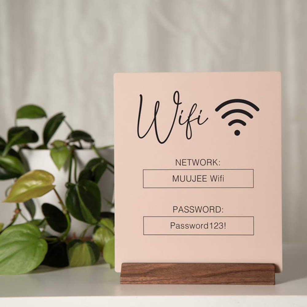 Airbnb Smart Home - Sinal de mesa acrílico com código