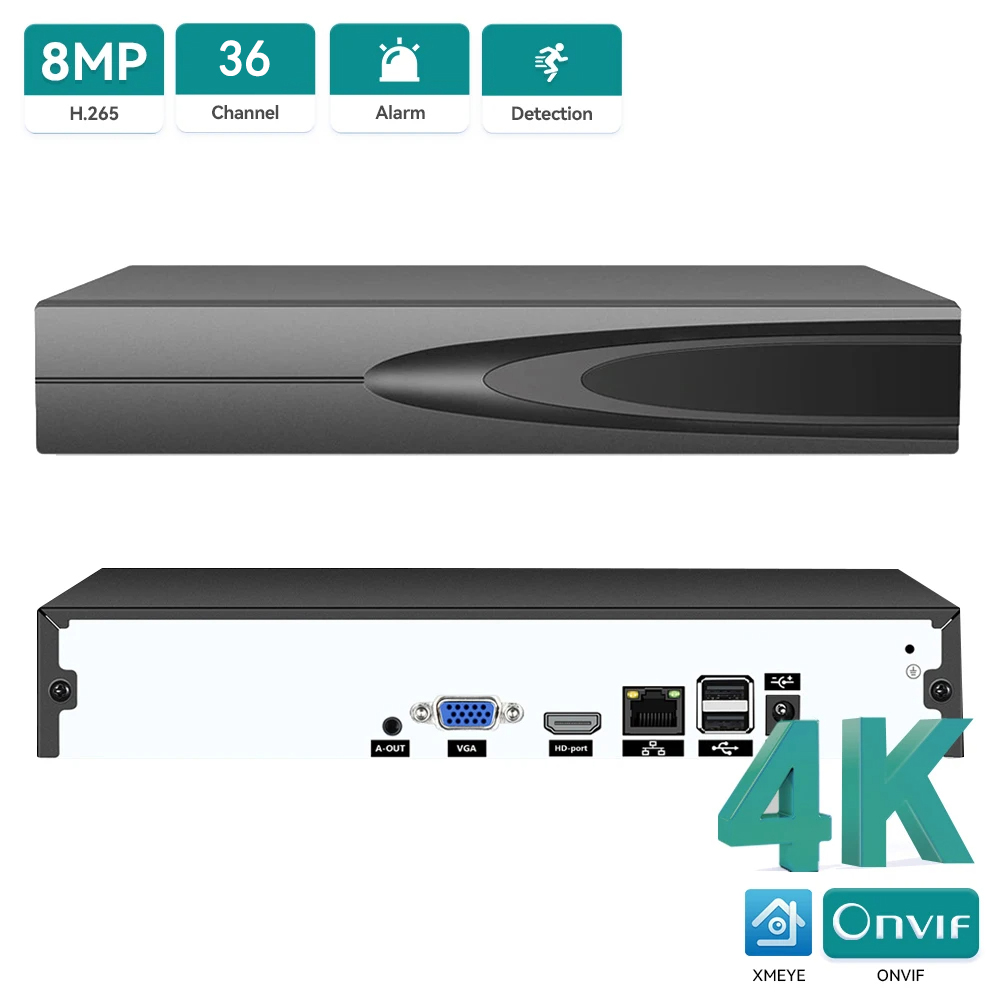 Smart Home Security System - Gravador de Vídeo em Rede 4K