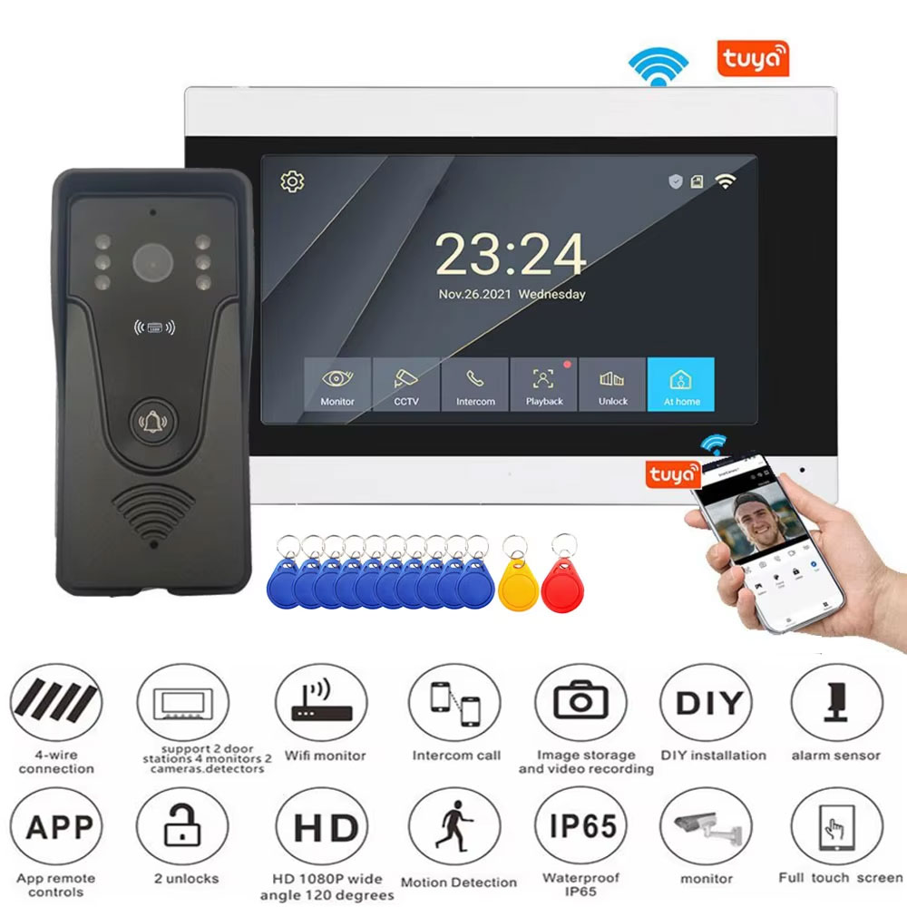 Smart Home Video Doorphone Ezviz - Tuya 1080p 7 Polegada tela de