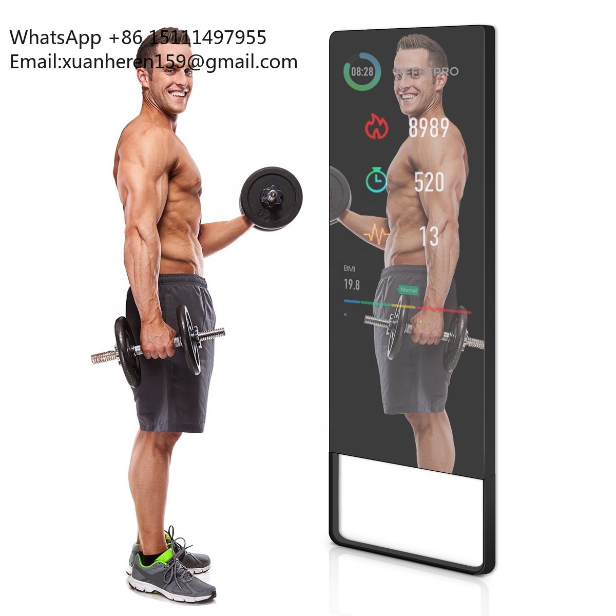 Smart Home Gym Mirror - Espelho de Treinamento Pessoal com Tela