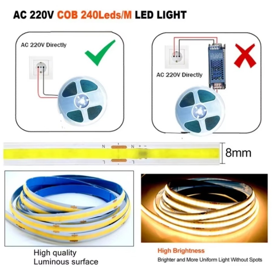Faixa de luz led cob de 1-5m,  - Smart Home Living Room avaliação e preço