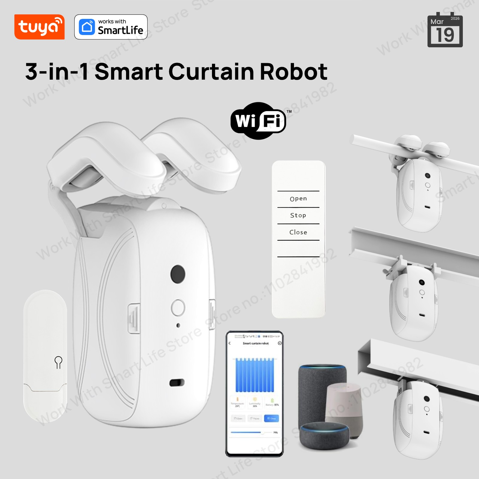 1/2 Unidades Robô de Cortina I - Smart Home Registration avaliação e preço