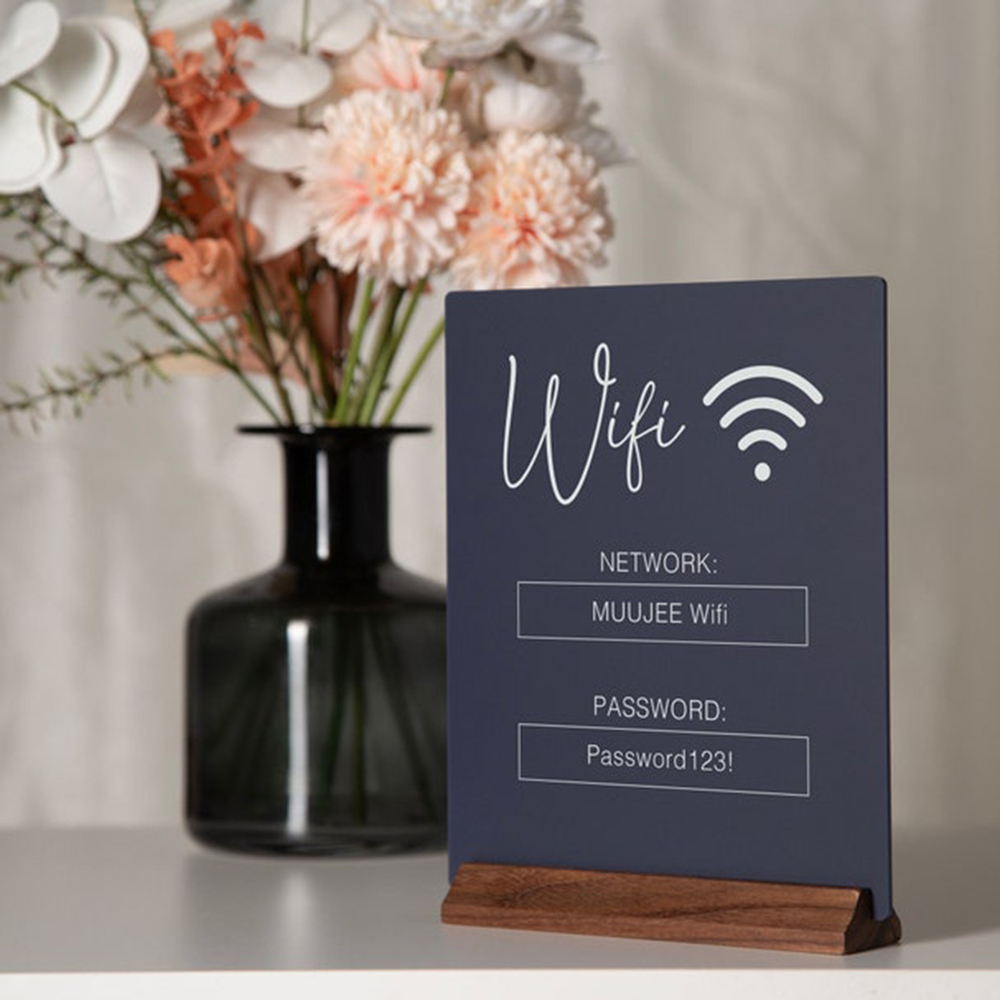 Sinal de mesa acrílico com cód - Airbnb Smart Home avaliação e preço