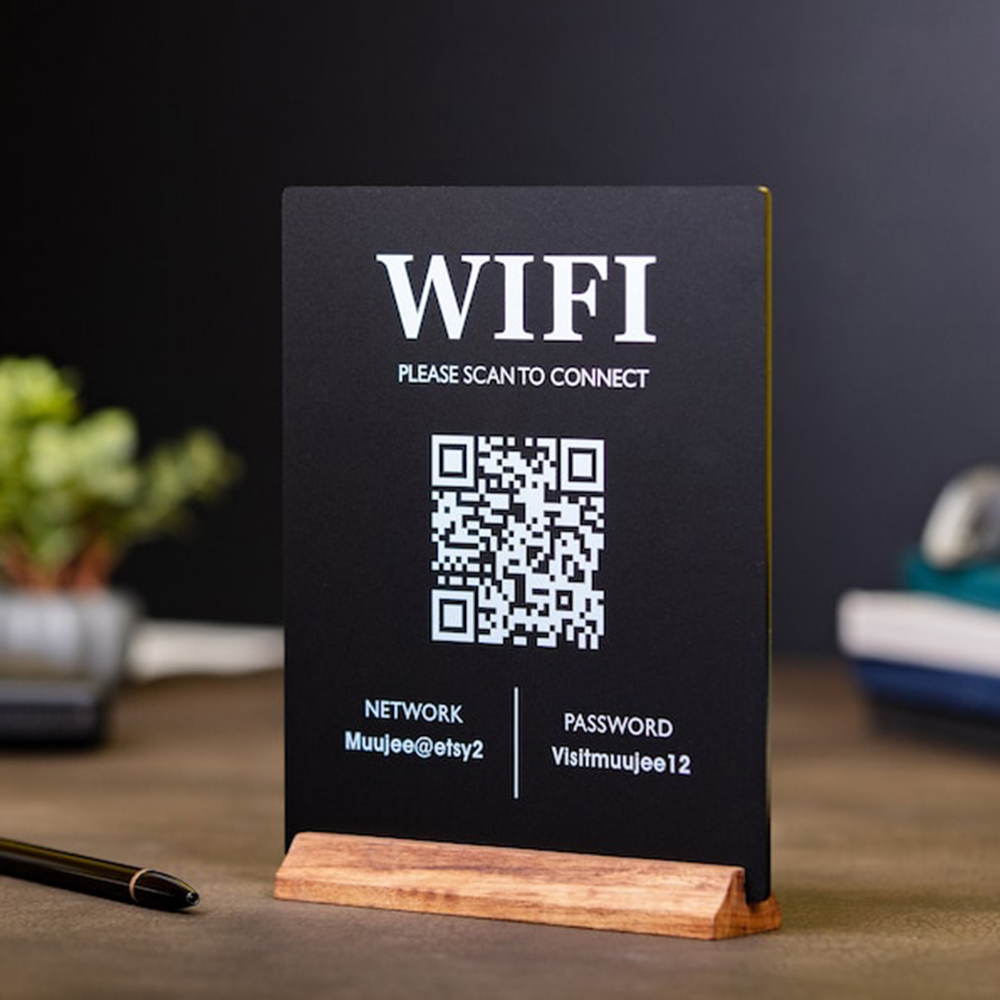 Sinal de mesa acrílico com cód - Airbnb Smart Home avaliação e preço