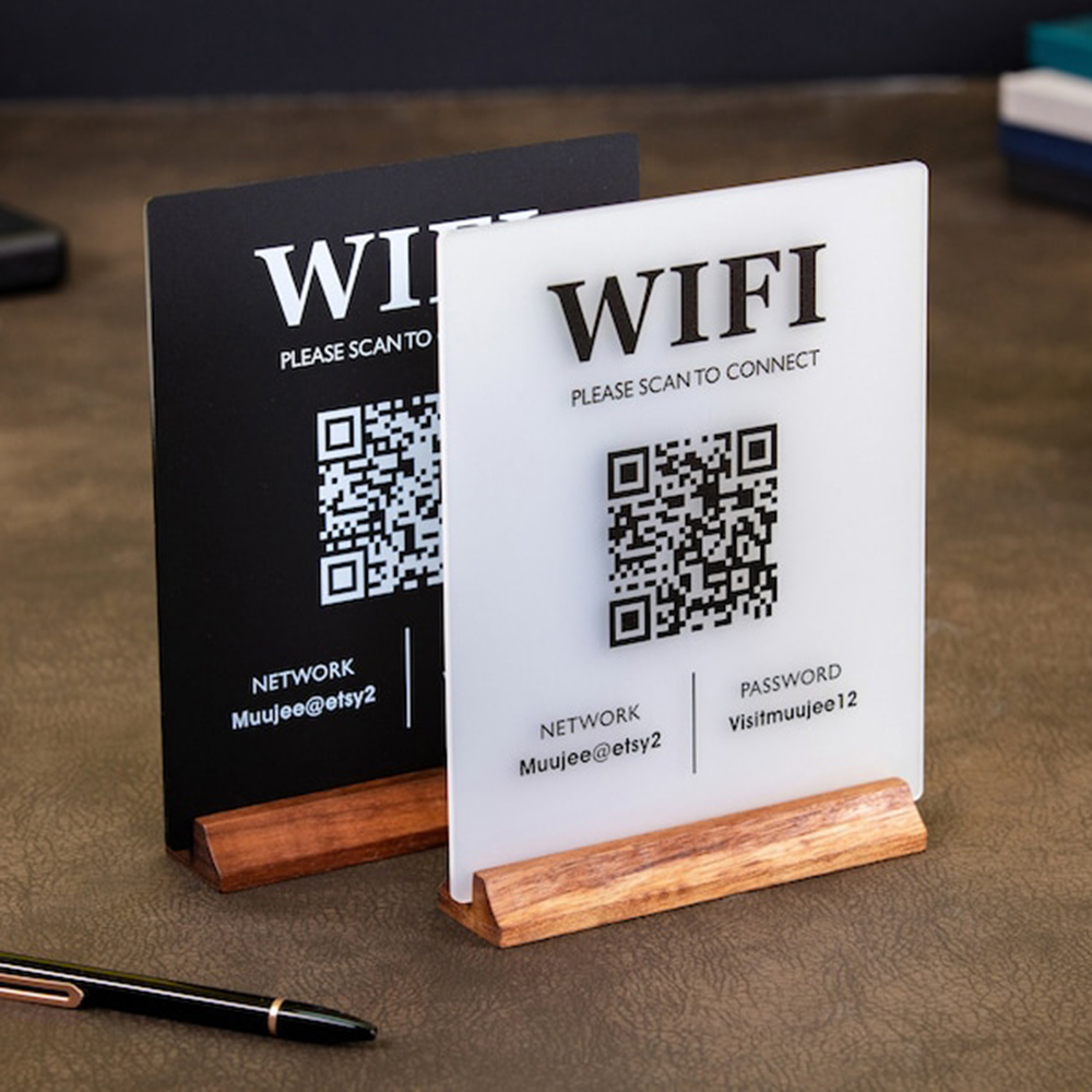 Sinal de mesa acrílico com cód - Airbnb Smart Home avaliação e preço