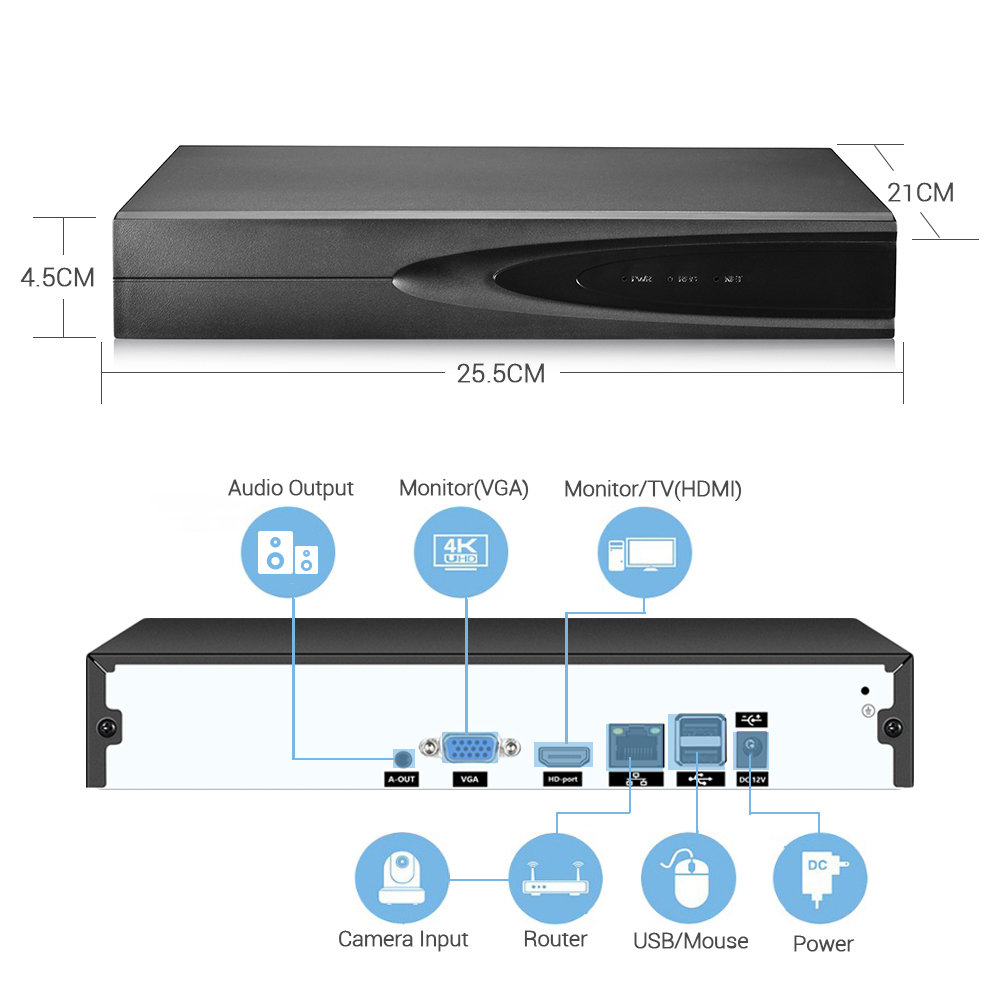 Gravador de Vídeo em Rede 4K O - Smart Home Security System avaliação e preço